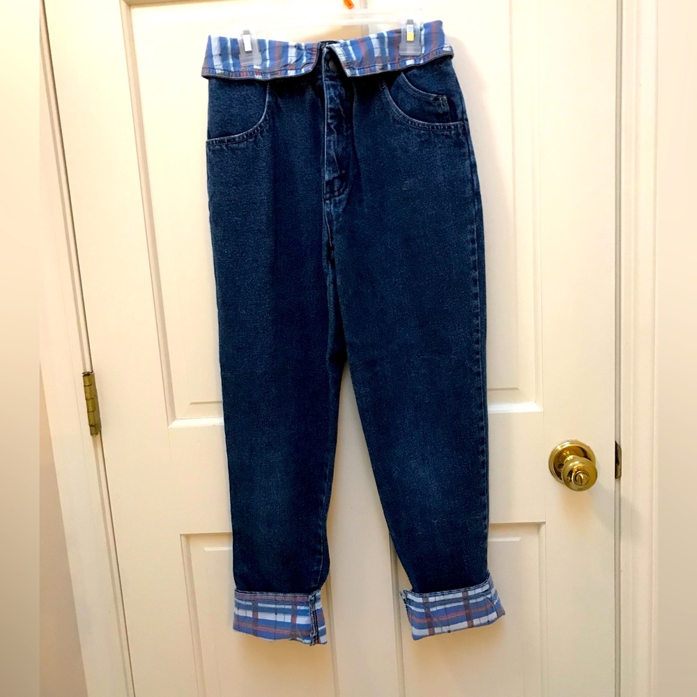 Five Pocket High Waisted Blue Jeans Size 12